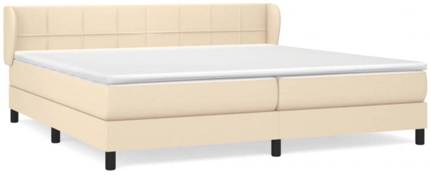 vidaXL Boxspringbett mit Matratze Creme 200x200 cm Stoff, Härtegrad: H2 [3126274] Bild 1