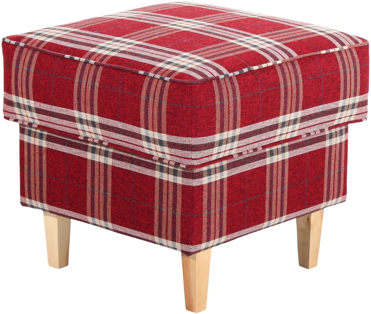 Hocker Karlen Bezug Flachgewebe Buche natur / rot 22079 Bild 1