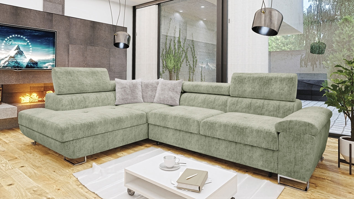 Ecksofa Cotere Premium, Seite: Links, Farbe: Miu 2049 + Miu 2049 + Miu 2059 Bild 1