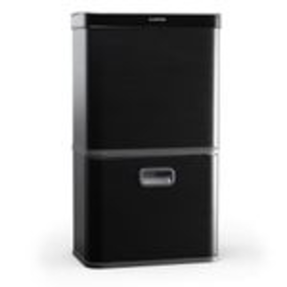 Klarstein Touchless Sensor-Mülleimer - 56L Küchen-Abfalleimer mit Bewegungssensor, 3-in-1-Mülleimer, Trennsystem, Soft-Close, Edelstahl, Schwarz Bild 1