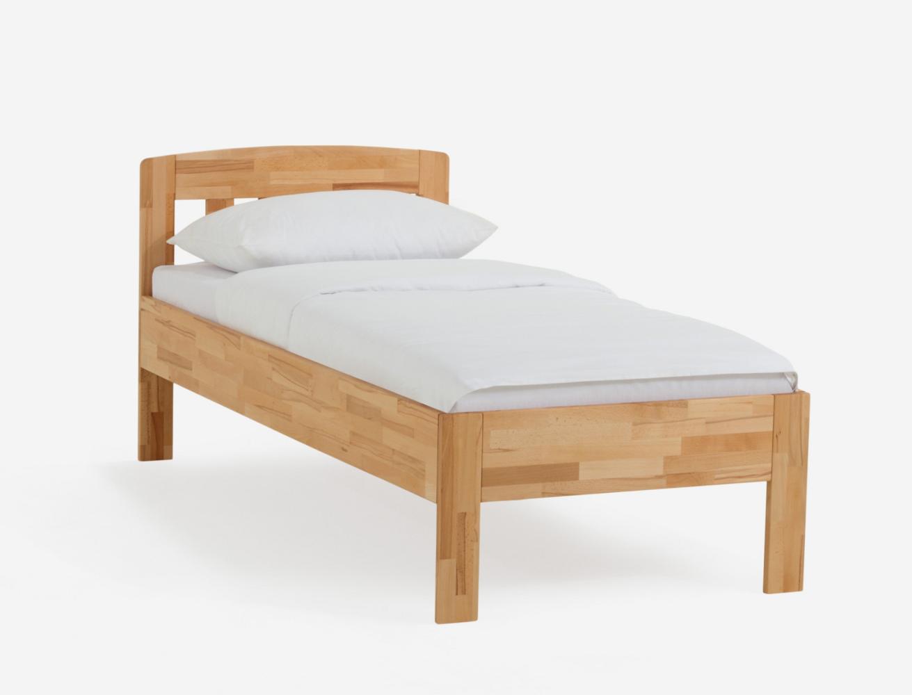 Dico Massivholz Einzelbett Komfortbett Seniorenbett 420.03, Kernbuche geölt 120x190 cm Bild 1