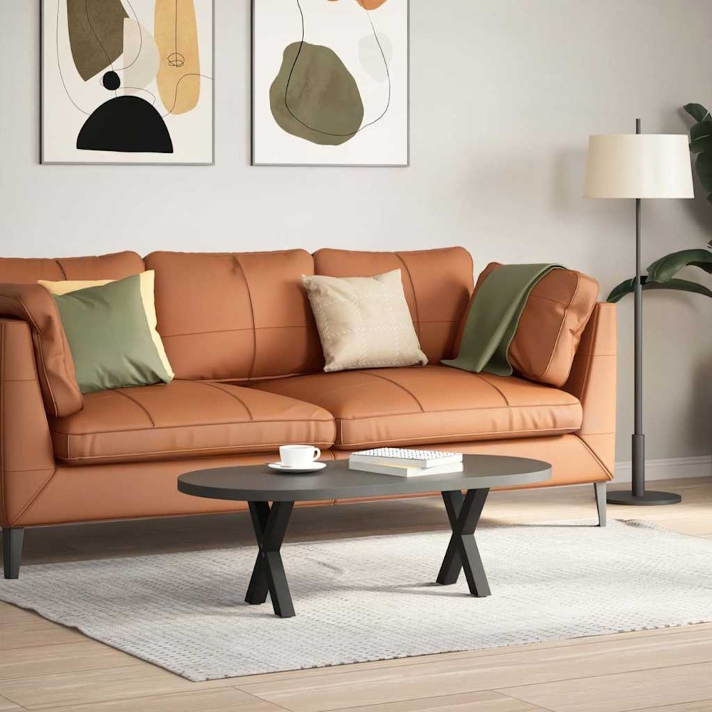vidaXL Couchtischbeine X-Form 2 Stk. Schwarz 37x(30-31) cm Stahl 4012872 Bild 1