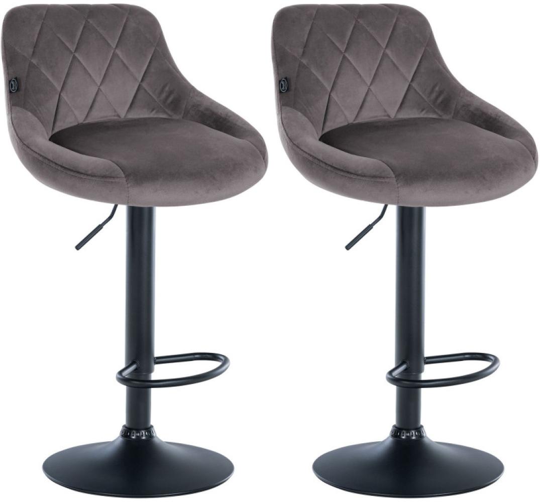 2er Set Barhocker Lazio Samt schwarz Bild 1