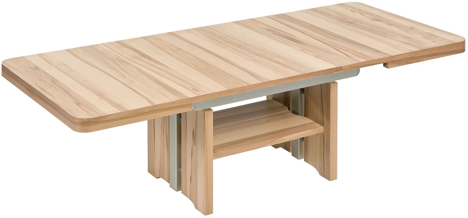 Funktionstisch Cantara höhenverstellbar und ausziehbar 140(190) x 80 x 56-75 Couchtisch massiv Kernbuche 16063 Bild 1