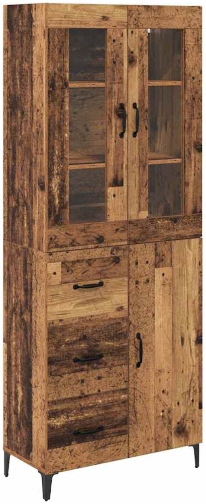 vidaXL Highboard Wandmontiert Altholz 69,5 x 34 x 180 cm Holzwerkstoff 3415777 Bild 1