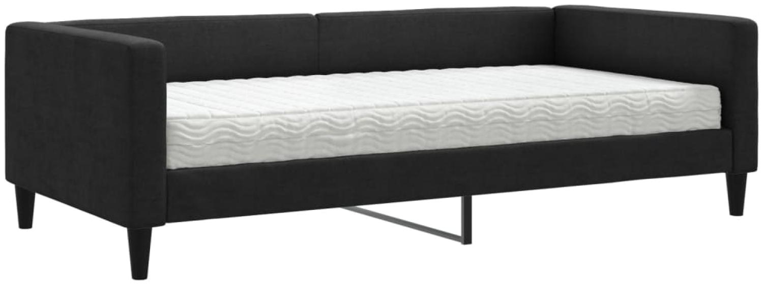 vidaXL Tagesbett mit Matratze Schwarz 100x200 cm Stoff 3196567 Bild 1