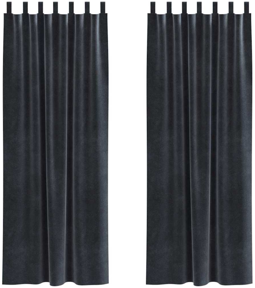 vidaXL Verdunkelungsvorhänge 2 pcs Dunkelgrau 140 x 225 cm Samt 4107235 Bild 1