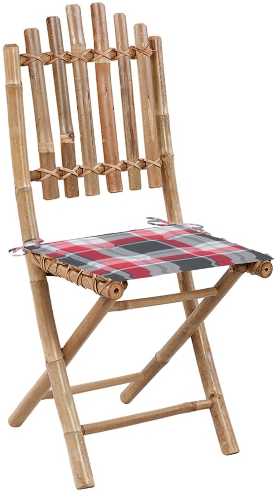 vidaXL Klappbare Gartenstühle 2 Stk. mit Kissen Bambus 3064000 Bild 1