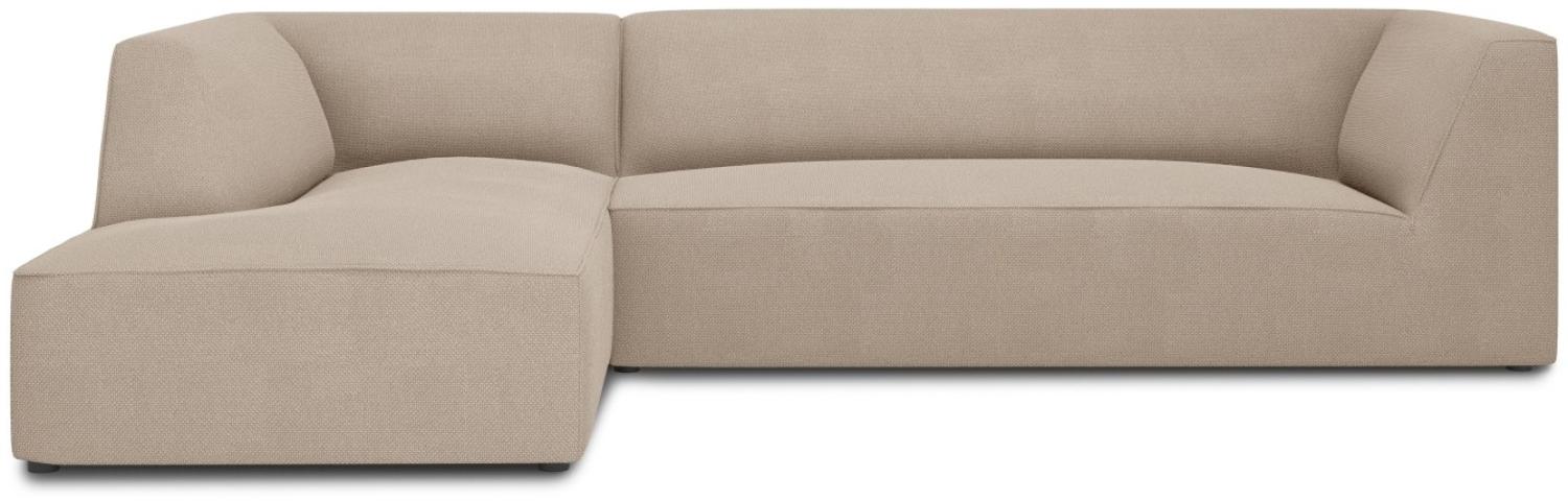 Micadoni 4-Sitzer Modular Ecke links Sofa Ruby | Bezug Dark Beige | Beinfarbe Black Plastic Bild 1