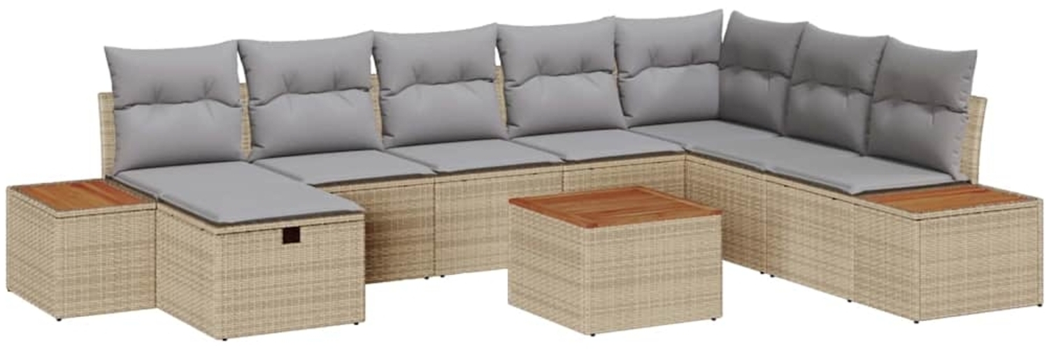 vidaXL Garten-Sofa-Set 9 pcs Beige 55 x 62 x 69 cm Poly Rattan 3360994 Bild 1