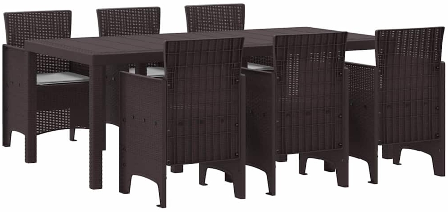 vidaXL Garten Essgruppe 7 pcs Braun Polt Rattan 3378719 Bild 1