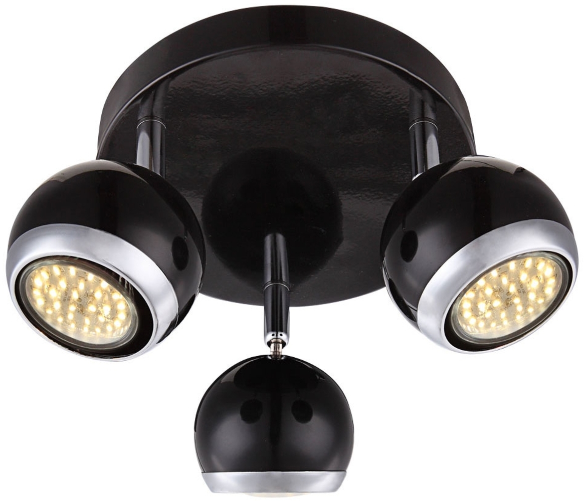 LED Deckenlampe, Chrom, schwarz, bewegliche Spots, 18 cm Bild 1