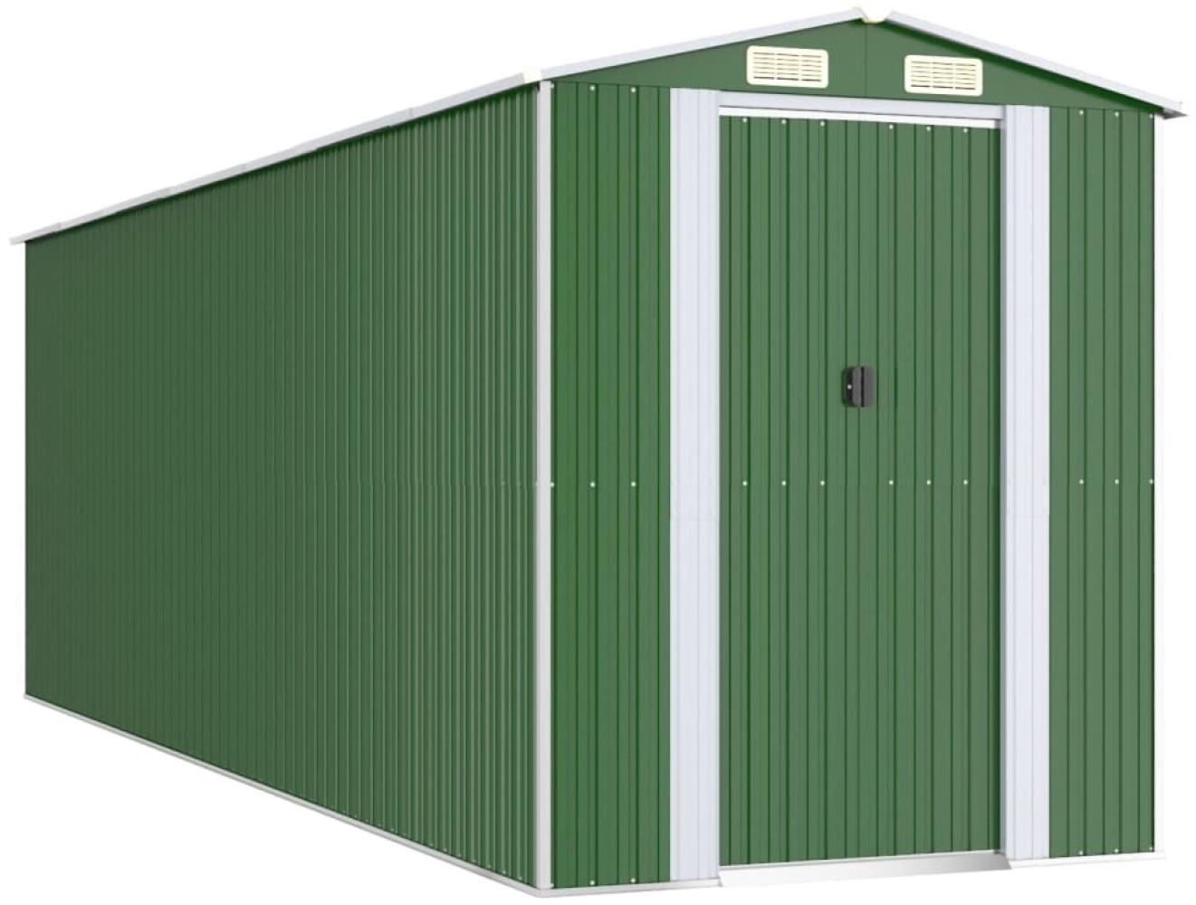 vidaXL Geräteschuppen Grün 192x606x223 cm Verzinkter Stahl 3147432 Bild 1