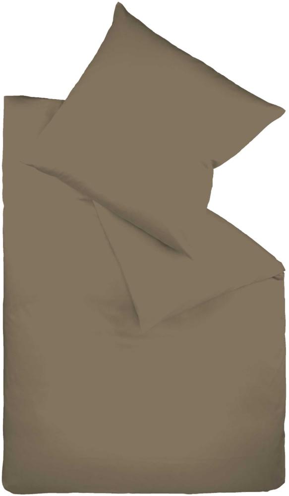 Fleuresse Mako-Satin-Bettwäsche colours espresso 8031 Größe 240x220 cm + 2 Kissenbezüge 80x80 cm Bild 1