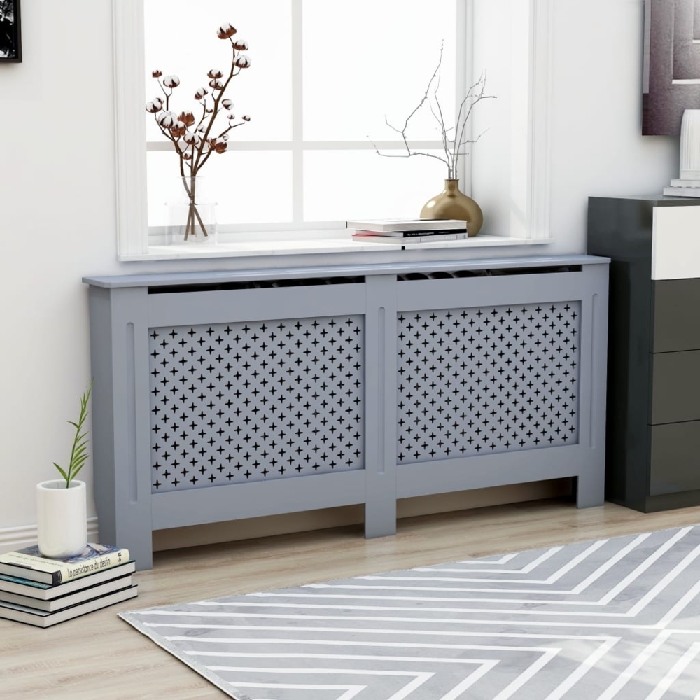 vidaXL Heizkörperverkleidung Anthrazit 172x19x81,5 cm MDF 288197 Bild 1