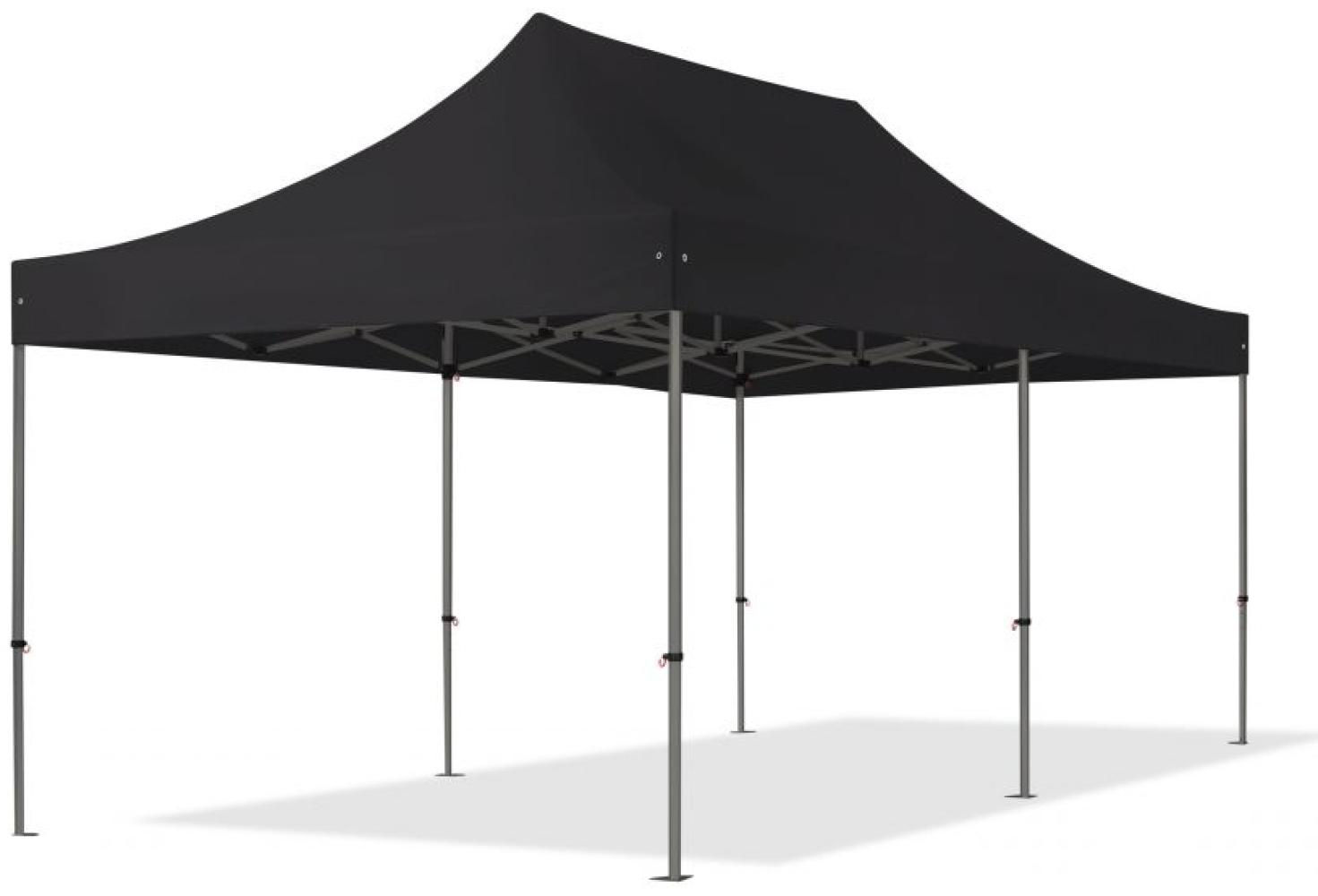 3x6 m Faltpavillon, PREMIUM Stahl 40mm, feuersicher, schwarz Bild 1