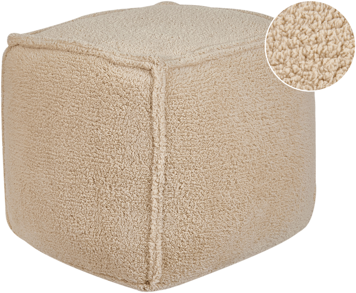 Pouf ALIPUR Hellbraun Stoff 40 cm 40 cm Bild 1