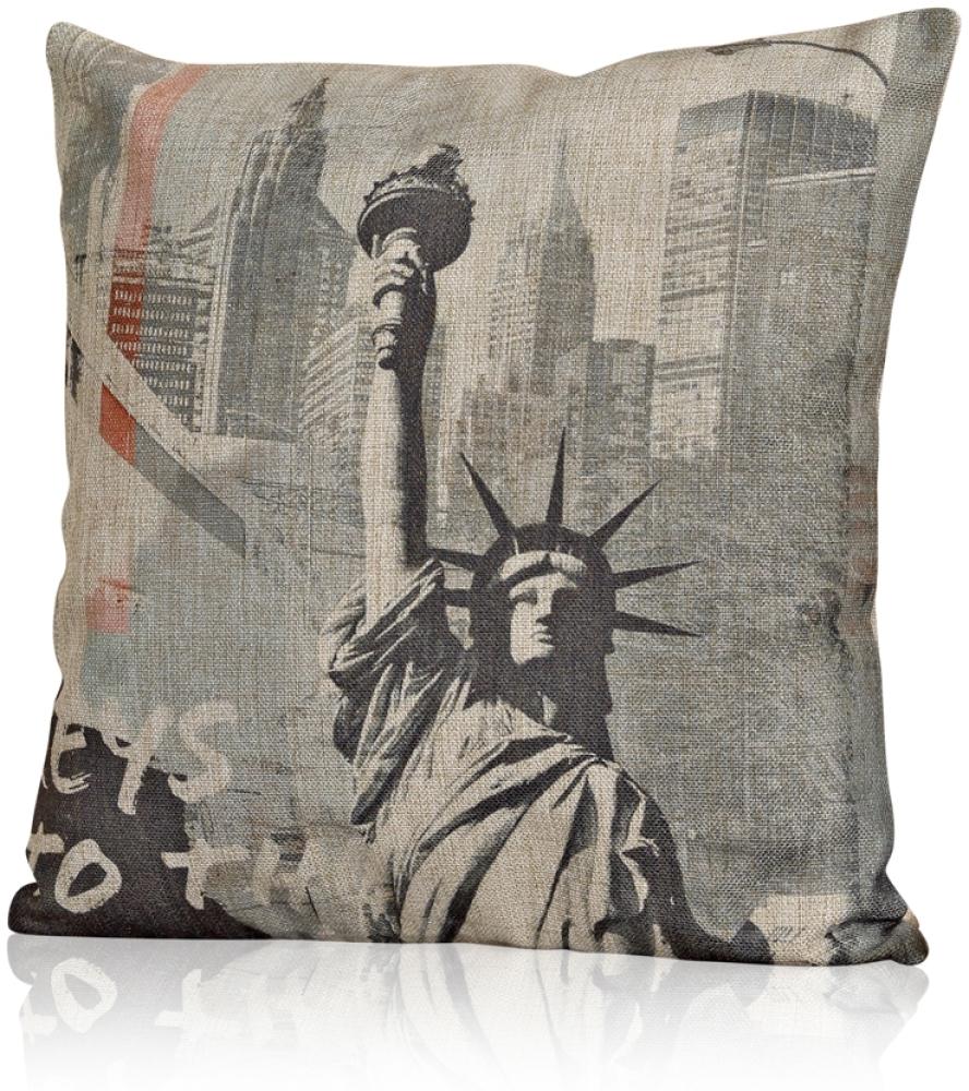 Sofakissenhülle Amerika Freiheitsstatur Designer Kissenbezug Dekokissen 45cm Bild 1