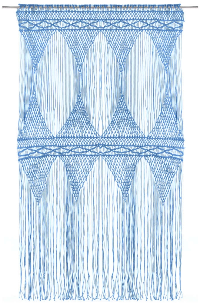 vidaXL Makramee Vorhang Blau 140x240 cm Baumwolle 323990 Bild 1
