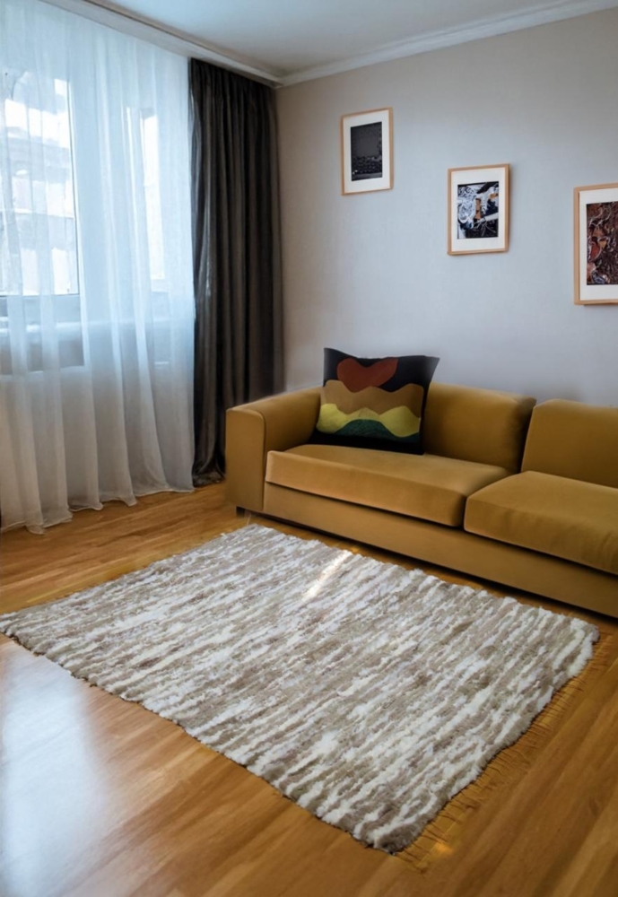 Schafwollteppich Natur 190 x 150 cm Bild 1