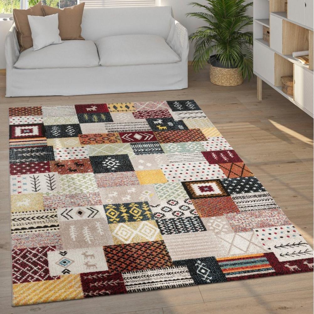 Paco Home Teppich Nomaden 816, rechteckig, Höhe: 16 mm, Kurzflor, Gabbeh Design, Patchwork Design Bild 1