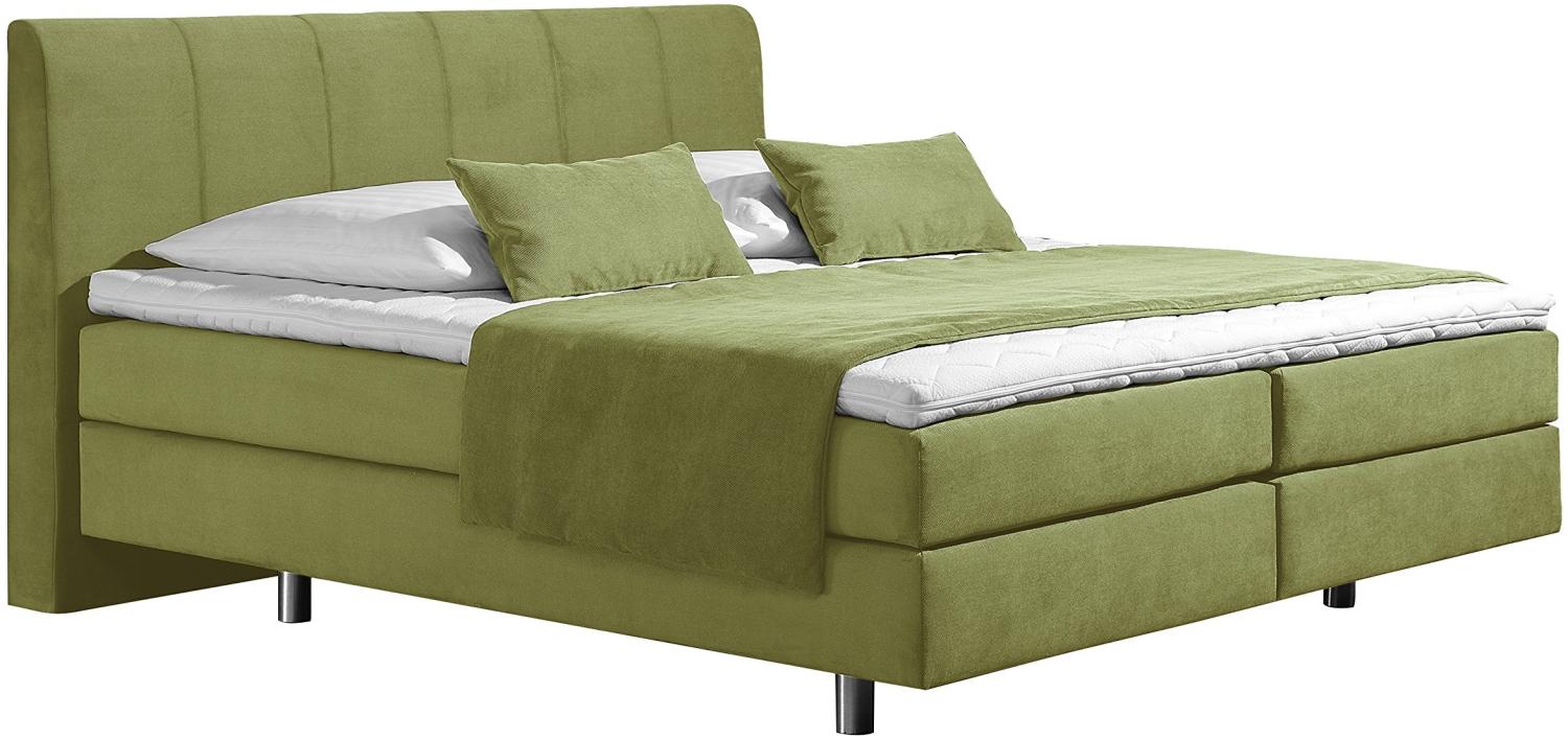 Maintal Boxspringbett Montepellier, 160 x 200 cm, Strukturstoff, 7-Zonen-Kaltschaum Matratze h3, lemon Bild 1