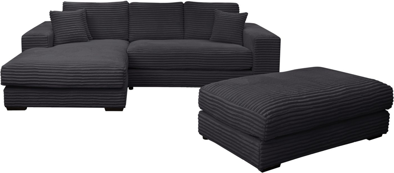 WERK2 Polstergarnitur Eden L-Form + Hocker, (Set), Design Ecksofa + Hocker in Cord mit besonders weichem Sitzkomfort Bild 1