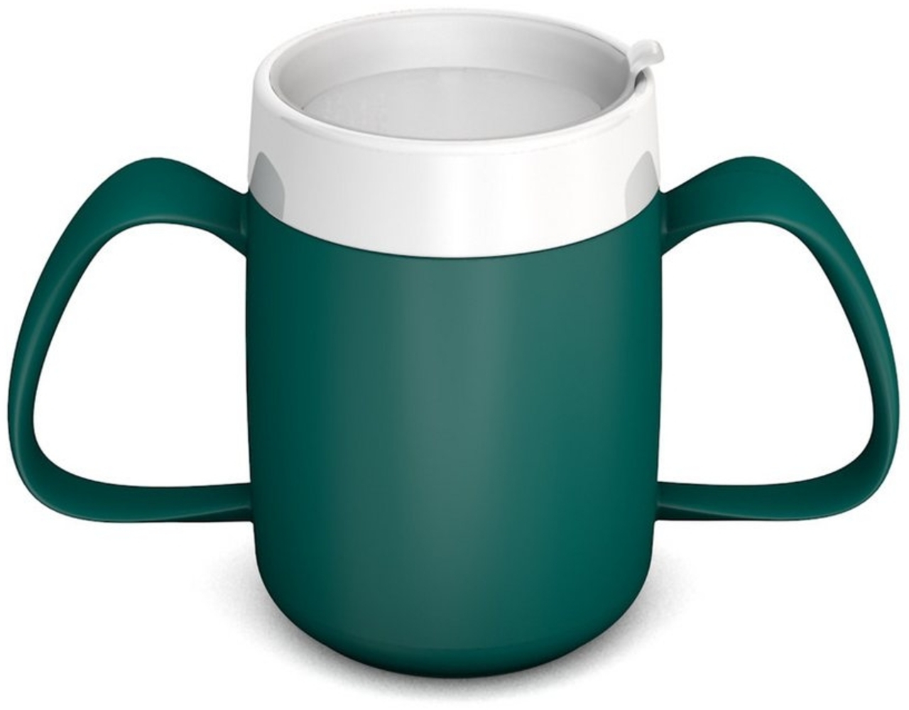 Ornamin Schnabelbecher 2-Henkel-Becher mit Trink-Trick und Schnabelaufsatz/Trinkaufsatz, Qualitätskunststoff, Trinkhilfe l Spezial-Becher l bruchstabil l BPA-frei l Made in Germany Bild 1