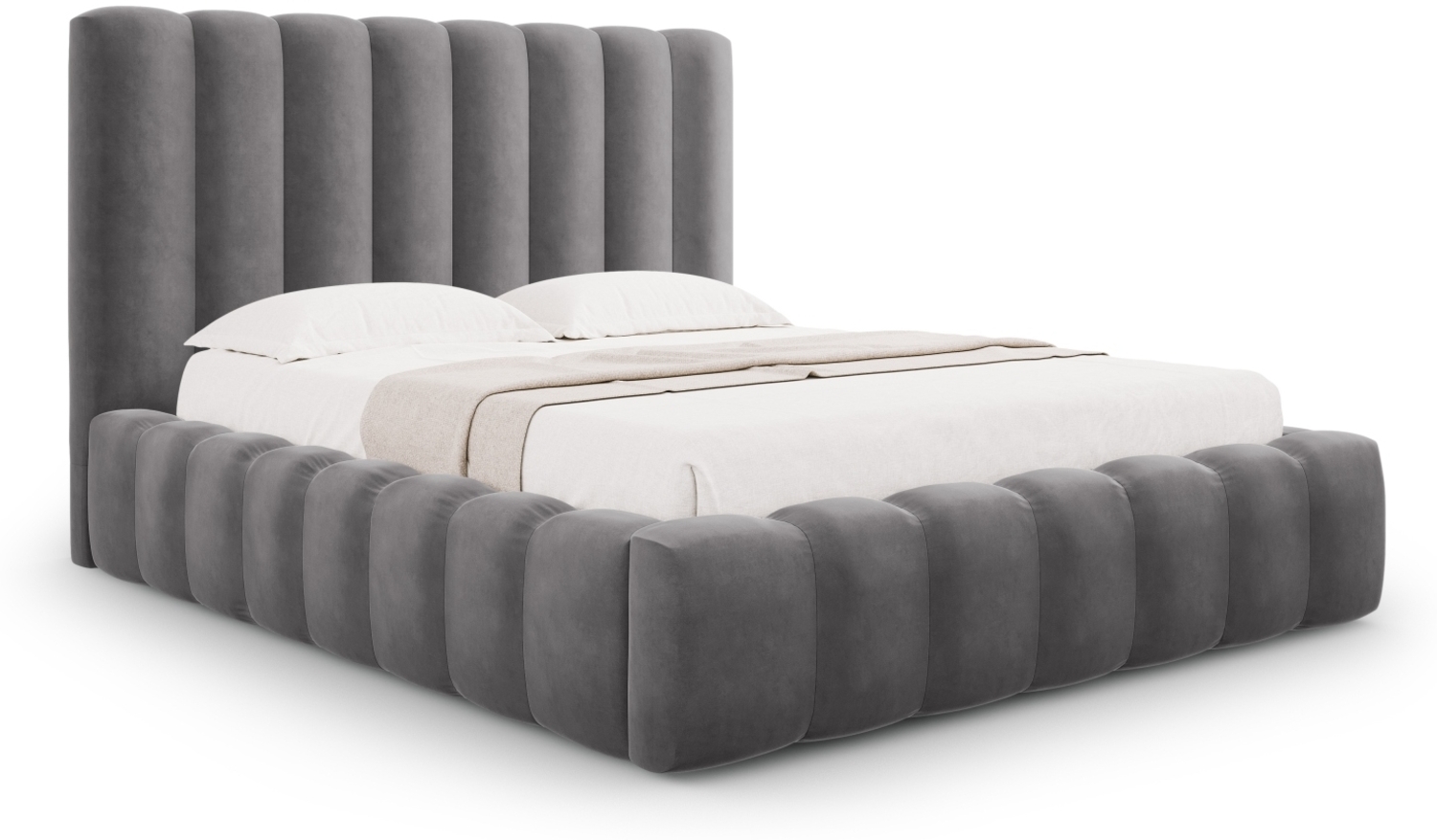 Micadoni Bett Kelp Samt Grau 200x200 Bild 1