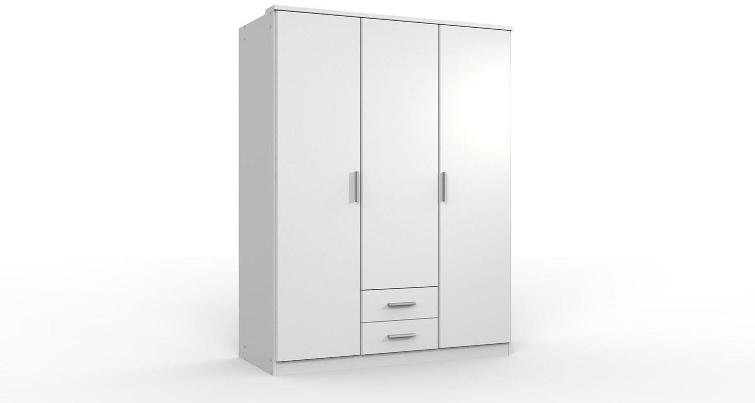 Wimex Kleiderschrank KIEL weiß 3-türig mit Schubkästen 135 cm breit Bild 1