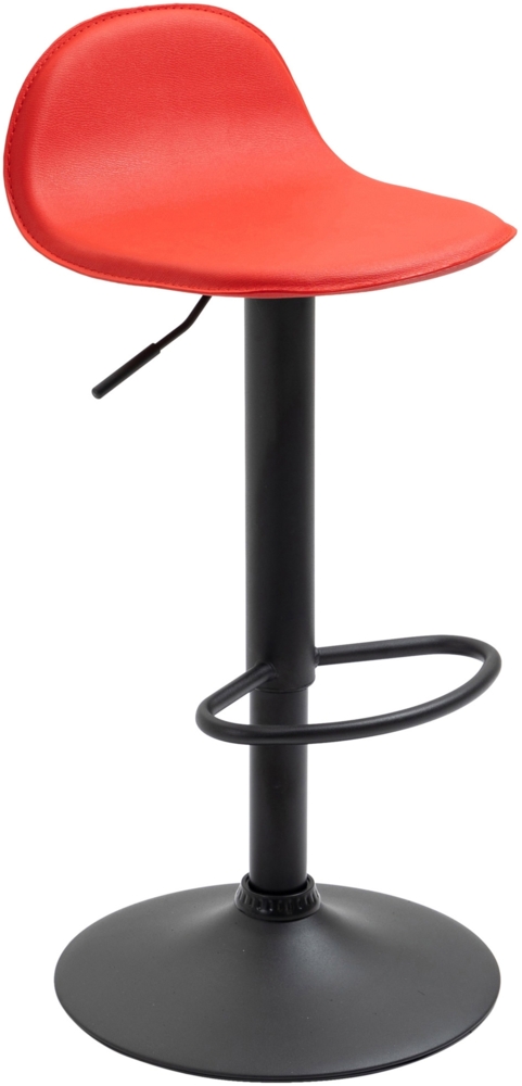 CLP Barhocker Lana V2 Kunstleder drehbar und stufenlos verstellbar,rot schwarz Bild 1
