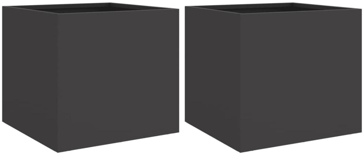 vidaXL Pflanzkübel 2 Stk. Schwarz 32x30x29 cm Stahl 841536 Bild 1