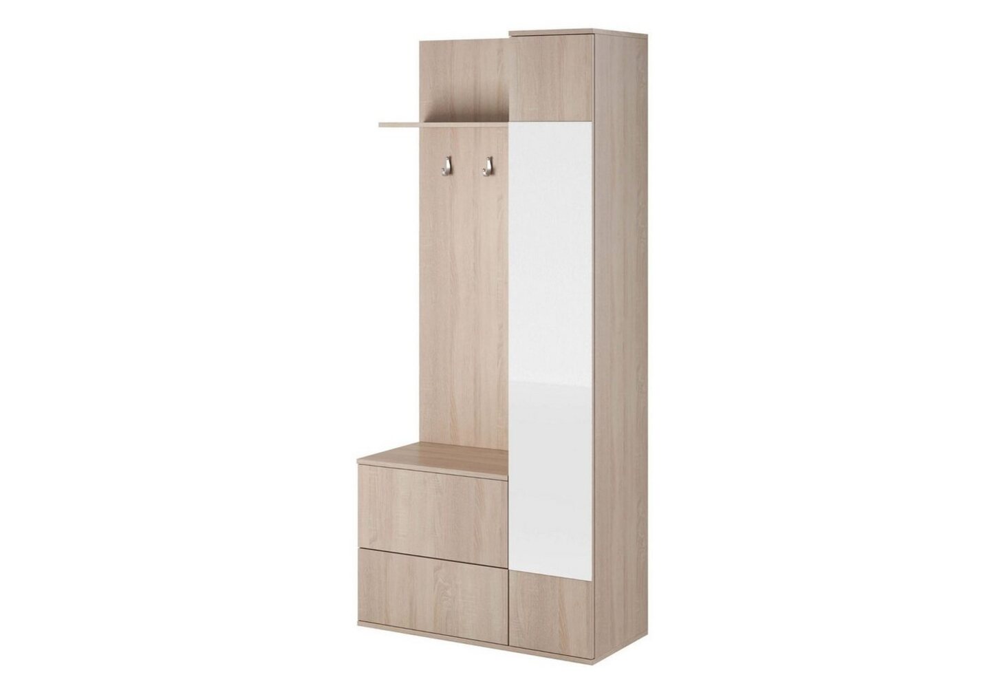 MOEBLO Kompaktgarderobe VERDE (mit Spiegel Flurgarderobe Schrank Garderobe Schuhschrank, Dielenschrank Wandschrank Regal Diele & Flur Kleiderschrank) (BxHxT): 90x195x34cm Bild 1