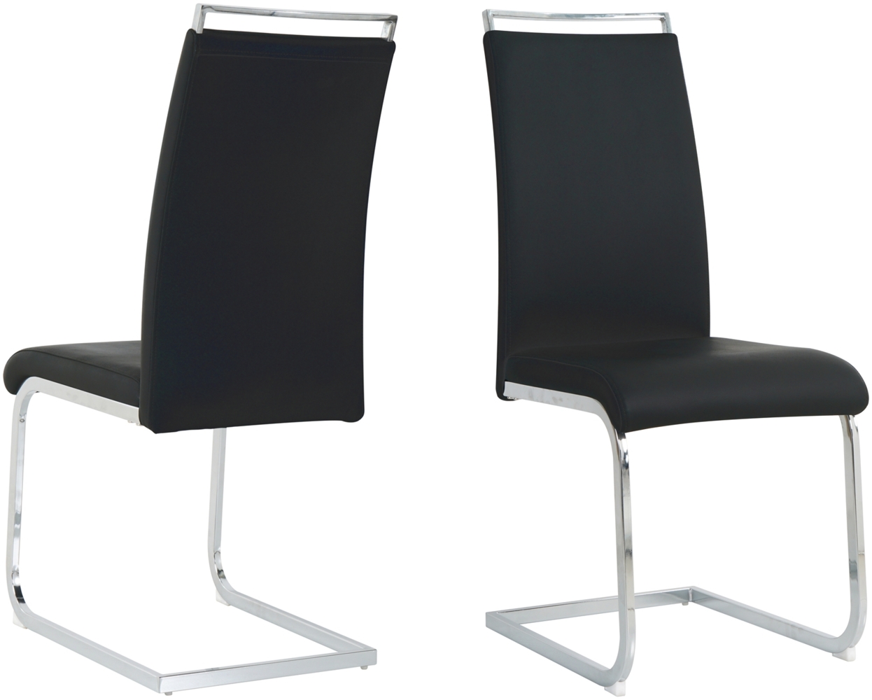 Stuhl Polyurethan Metall 42 x 101 x 58 cm Silber Schwarz Bild 1