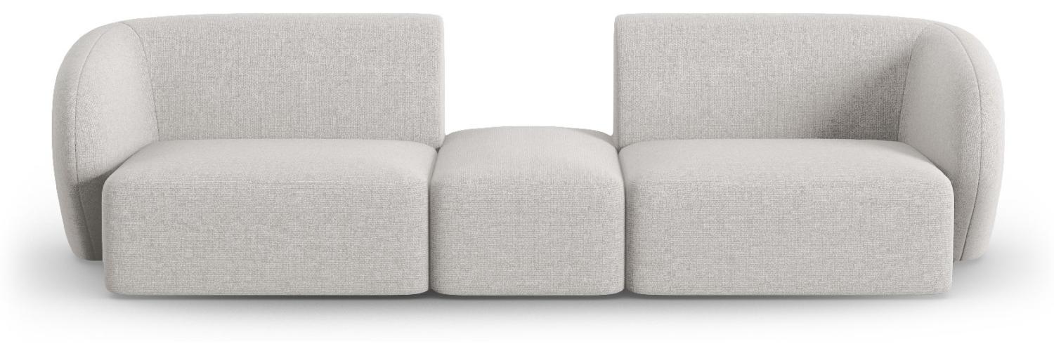 Micadoni Modulares Sofa Shane 2-Sitzer Mitte offen Chenille Silber Melange Bild 1