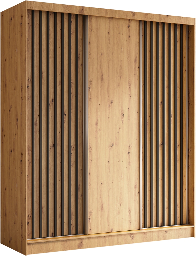 AX LIVING Cabinio Kleiderschrank 180 cm – Artisan Eiche mit Schwarz Bild 1