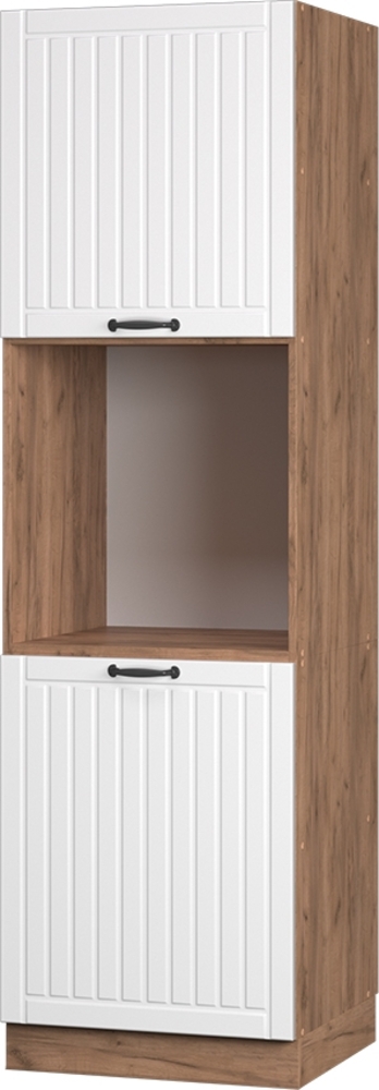 Herdumbauschrank Fame-Line Weiß Landhaus 60 cm offen Vicco Bild 1