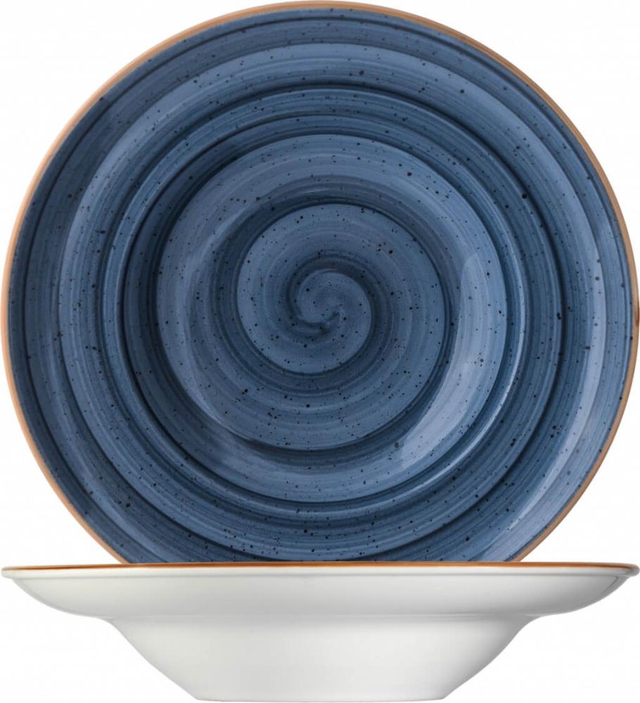 6x Pastateller Geschirr tief 27cm 45cl Blau Creme rund Porzellan Bonna Aura Dusk Gourmet Kantenschutz Bild 1