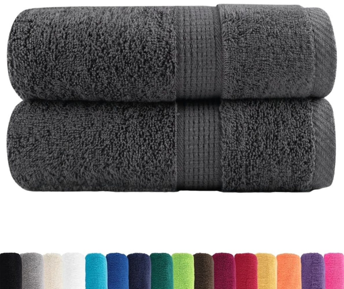 vidaXL Premium Gästetücher SOLUND 2 Stk. Anthrazit 30x50 cm 600 g/m² 137152 Bild 1