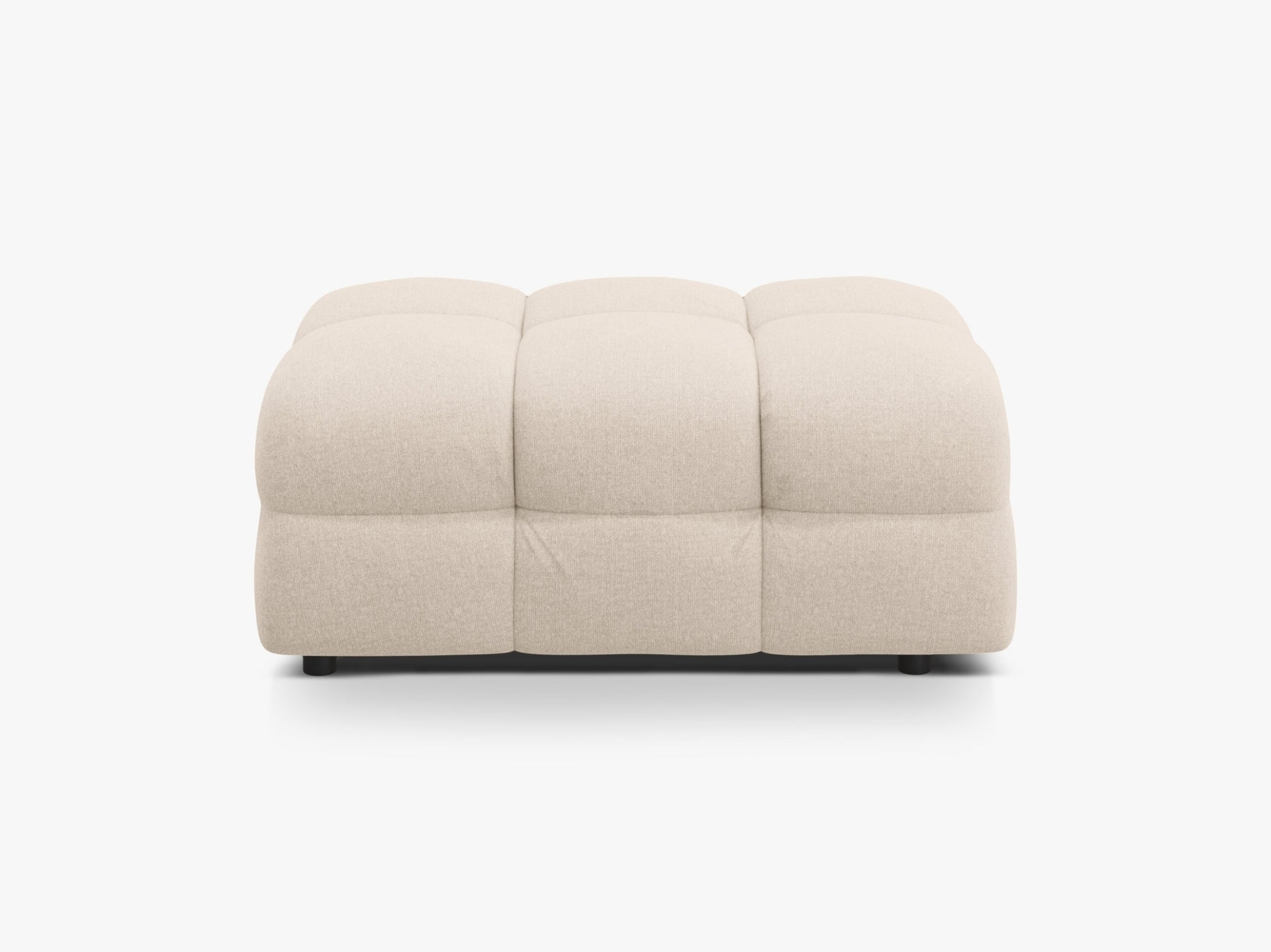 Micadoni Hocker Kendal 1-Sitzer Strukturierter Stoff Beige Bild 1