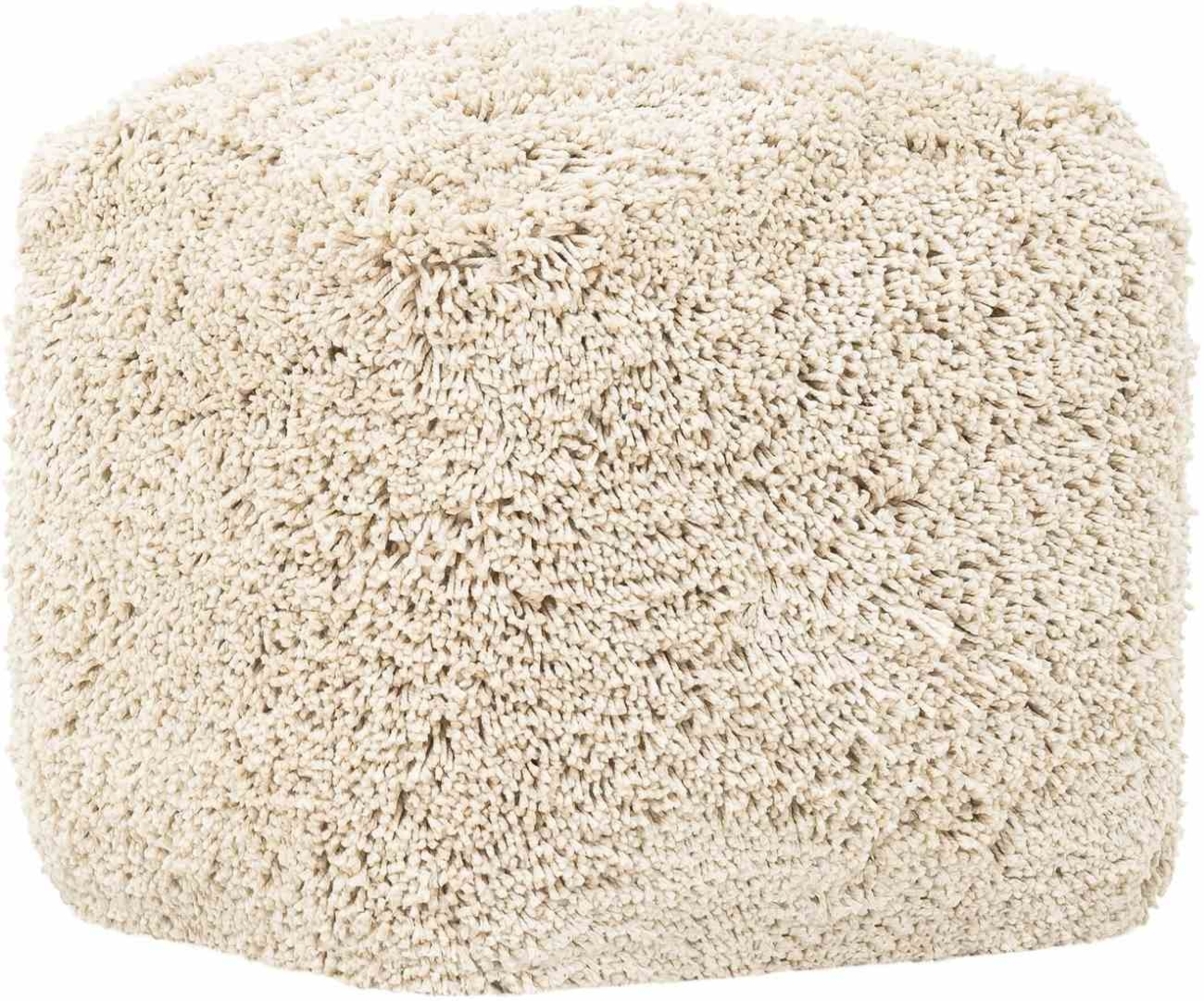 Pouf Celeste aus Stoff, Beige, 40x40x40 cm Bild 1