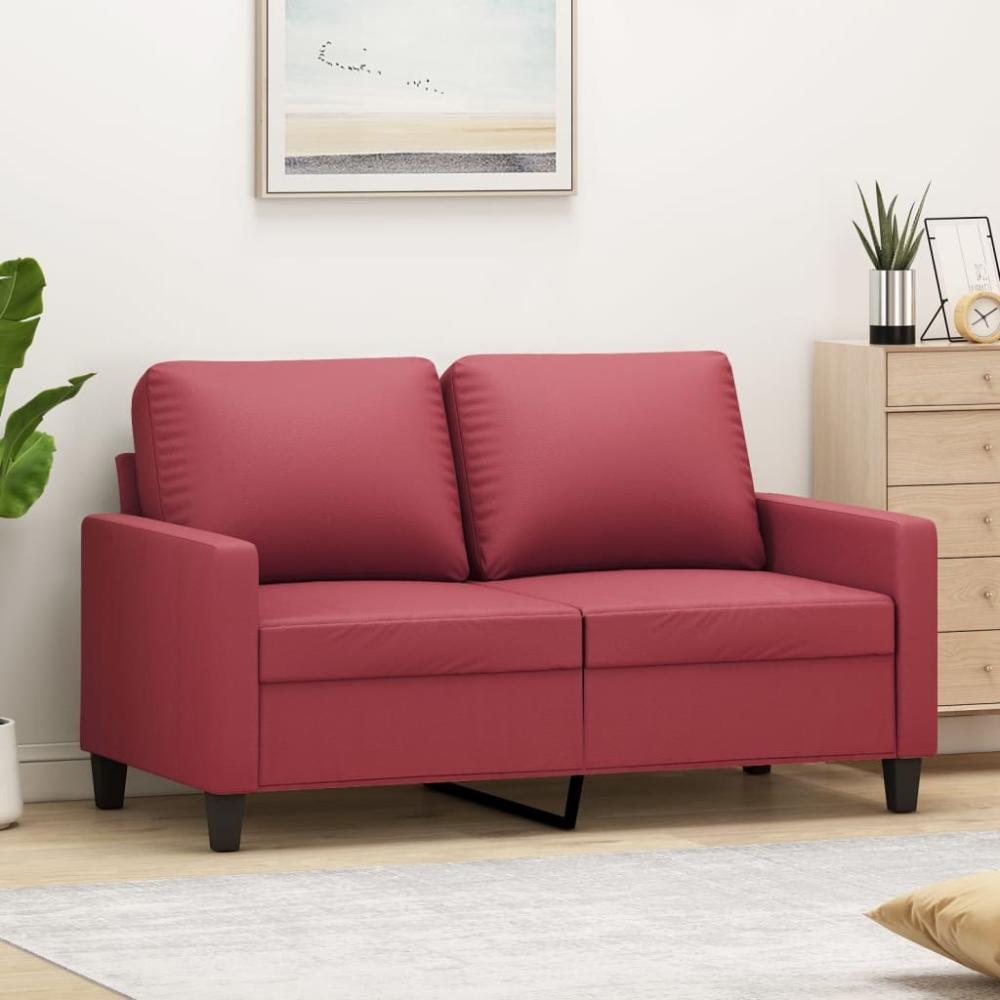 vidaXL 2-Sitzer-Sofa Weinrot 120 cm Kunstleder 359135 Bild 1