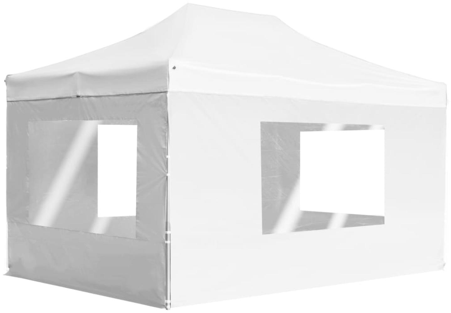 vidaXL Profi-Partyzelt Faltbar mit Wänden Aluminium 4,5×3m Weiß 45500 Bild 1