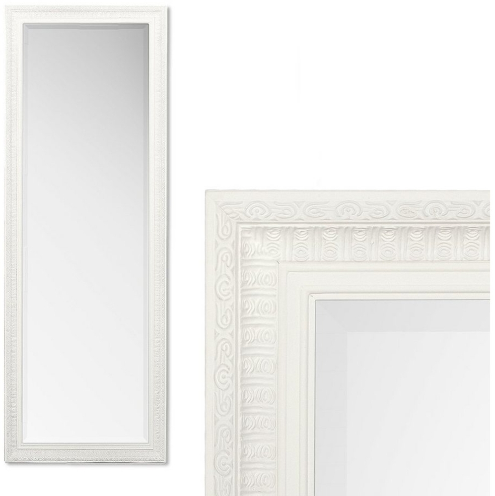 LebensWohnArt Wandspiegel Spiegel BESTY Weiss Matt ca. 140x50cm Bild 1