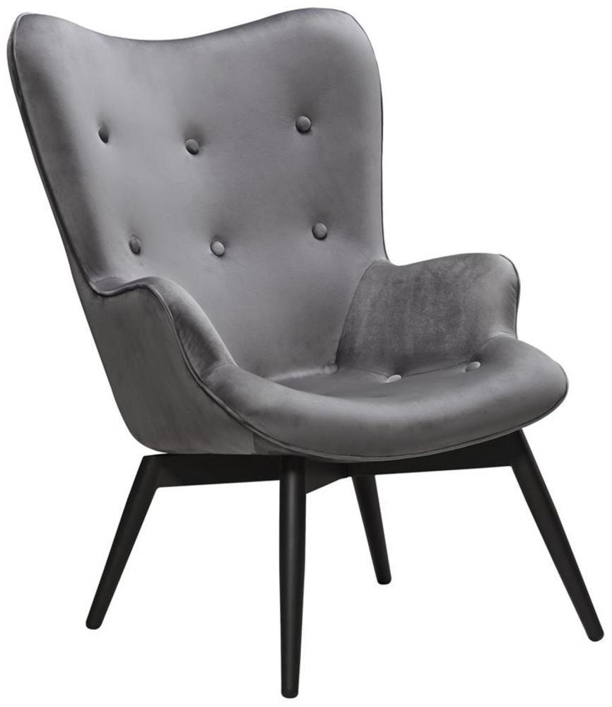 Sessel Metall und Polyester Grau und Schwarz Bild 1