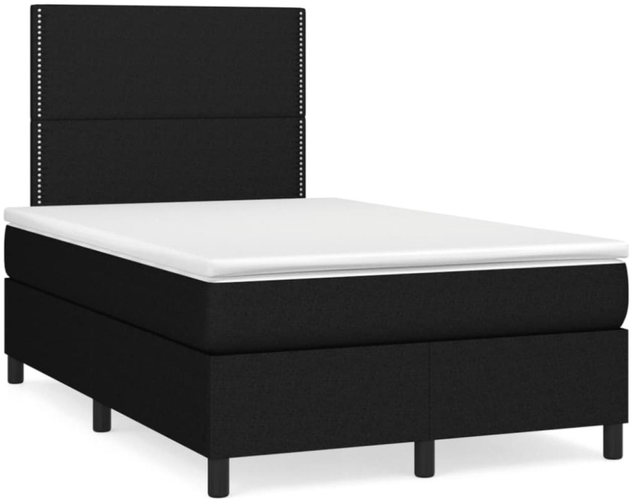 vidaXL Boxspringbett mit Matratze & LED Schwarz 120x190 cm Stoff 3270192 Bild 1