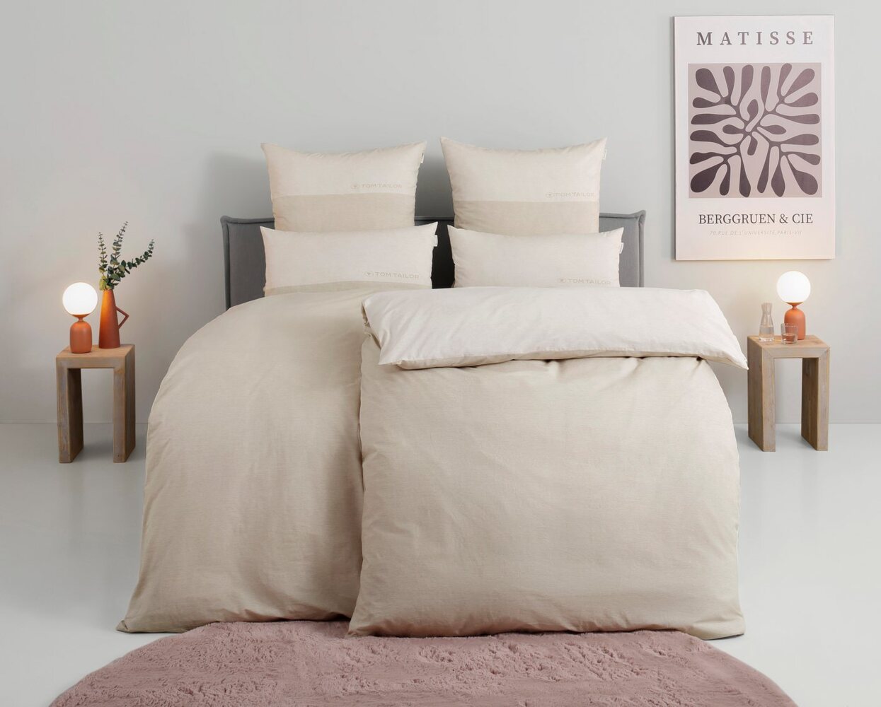 TOM TAILOR HOME Wendebettwäsche Henry in Gr. 135x200 oder 155x220 cm, Renforcé, 3 teilig, Bettwäsche aus Baumwolle, mit GRATIS-Zugabe: Sporthandtuch Bild 1