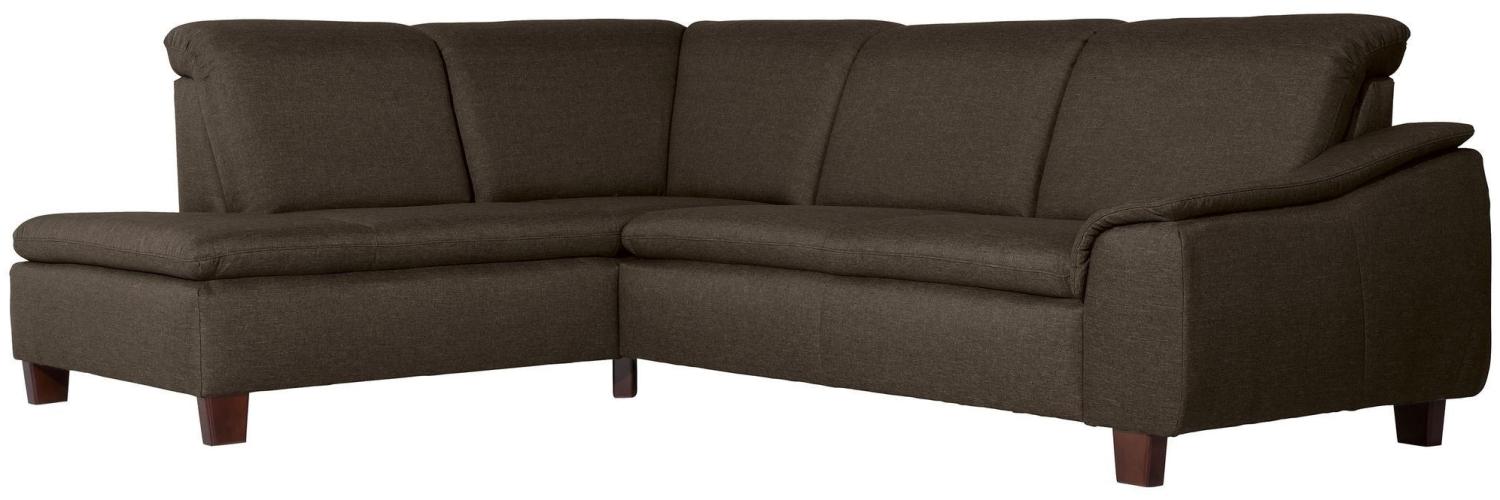 Ecksofa mit Ottomane rechts Katti Bezug Flachgewebe Buche nussbaum dunkel / braun 22913 Bild 1