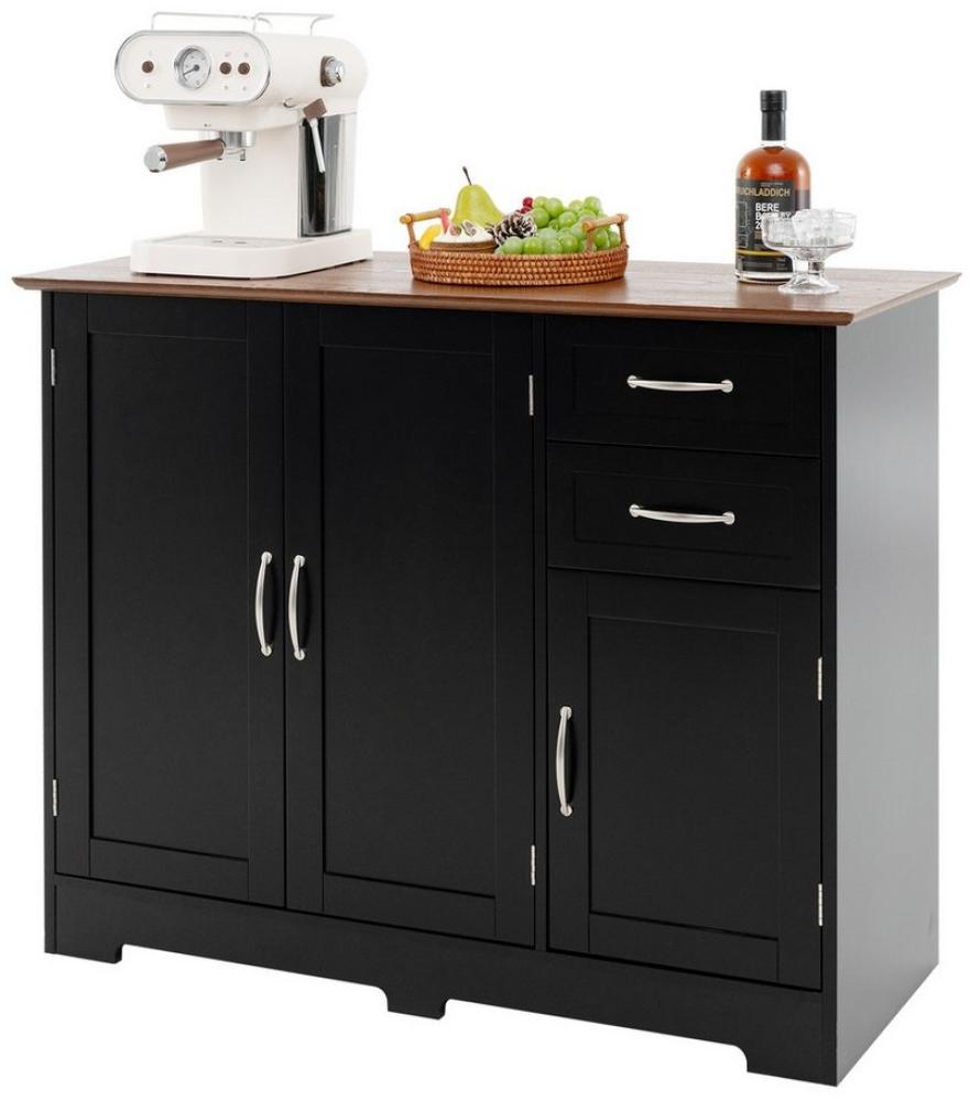 COSTWAY Küchenbuffet mit Arbeitsplatte, Schublade&Tür, Küchenschrank 100×40cm Bild 1