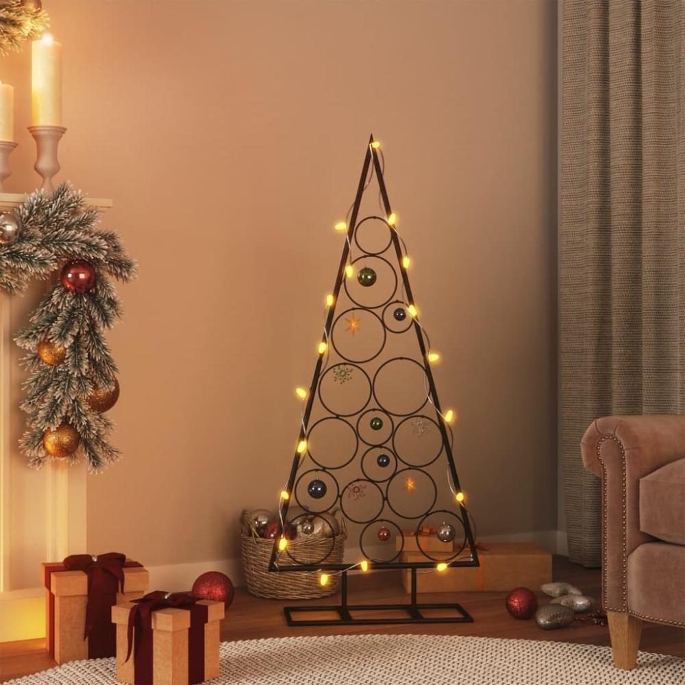 vidaXL Metall-Weihnachtsbaum für Dekorationen Schwarz 125 cm 359599 Bild 1